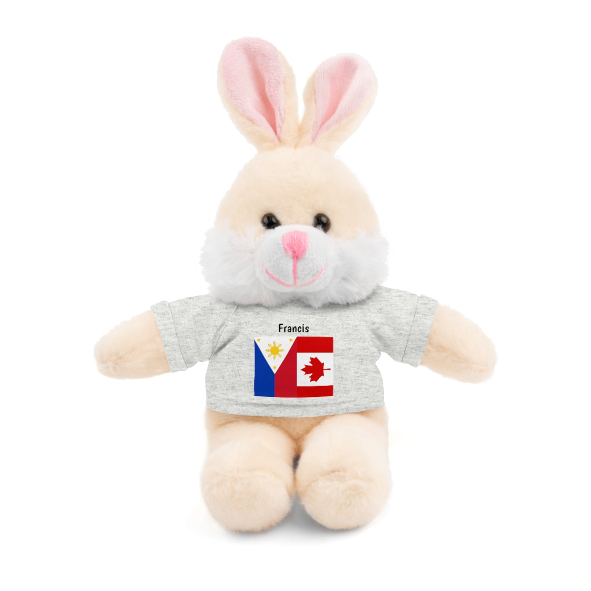 Personalized Filipino Stuffed Animal Toy with Tee | Philippines & Canada Flag | Gift for kids and adults | Holiday Gifting