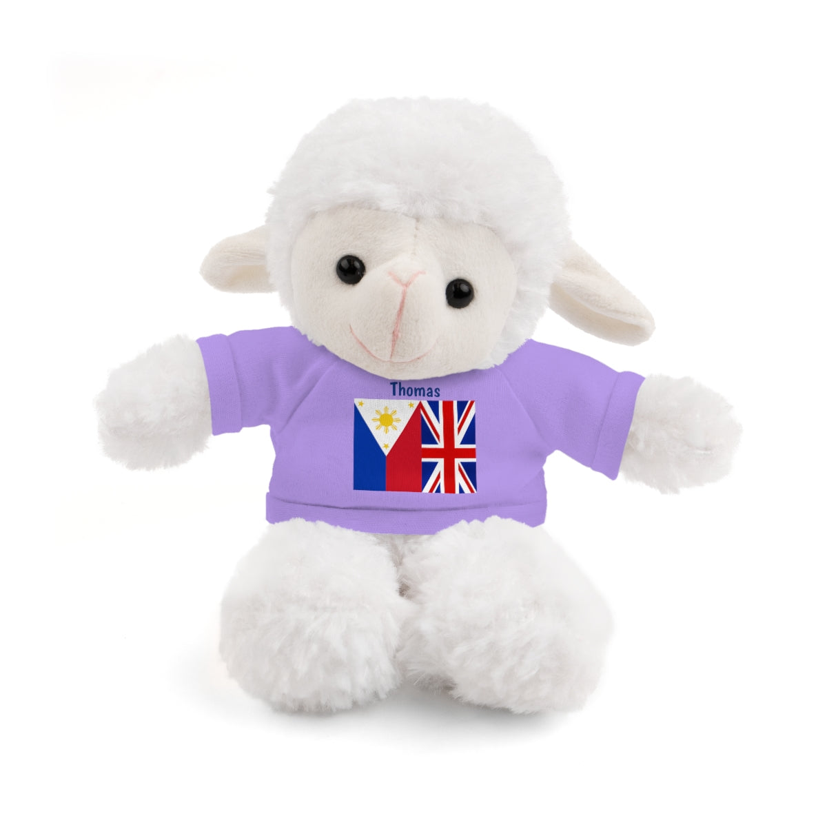 Personalized Filipino Stuffed Animal Toy with Tee | Philippines & UK Flag | Gift for kids and adults | Holiday Gifting idea