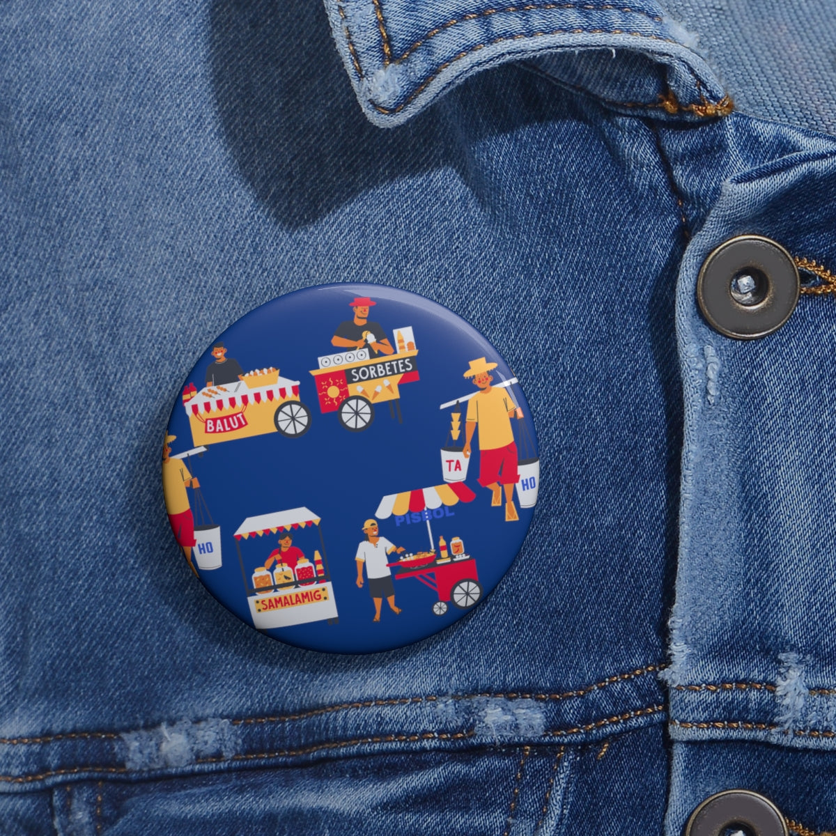 Philippines Filipino Street Foods Custom Pin Buttons