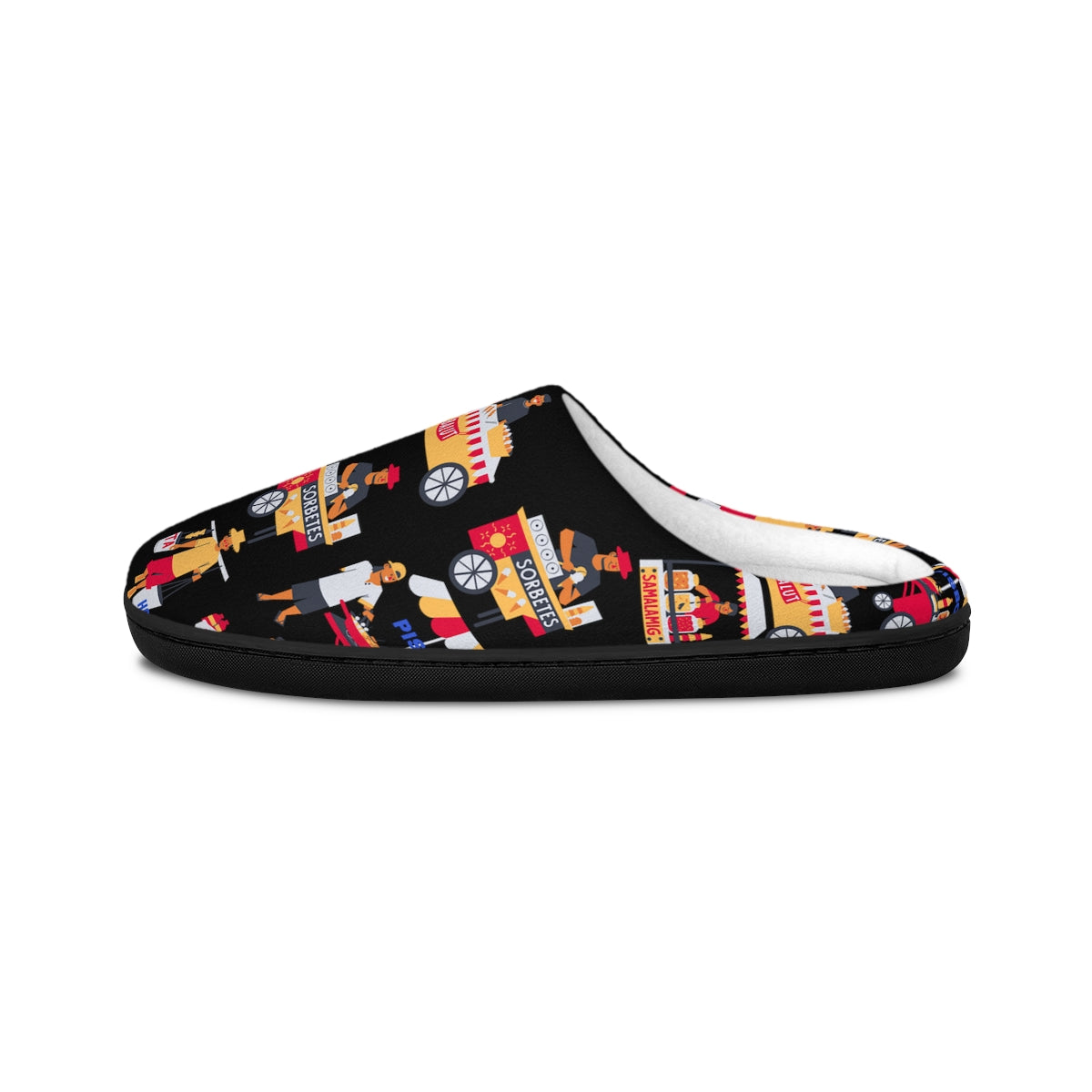 Philippines Filipino Men | Women's Indoor Slippers | Philippine Street Foods Crisply Printed Warm Indoor Slippers