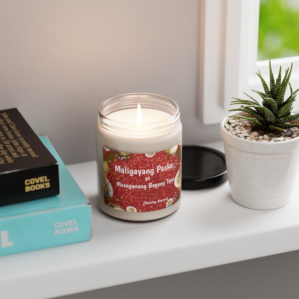 Personalized Filipino Scented Candle | Maligayang Pasko at Masaganang Bagong Taon Scented Soy Candle, 9oz