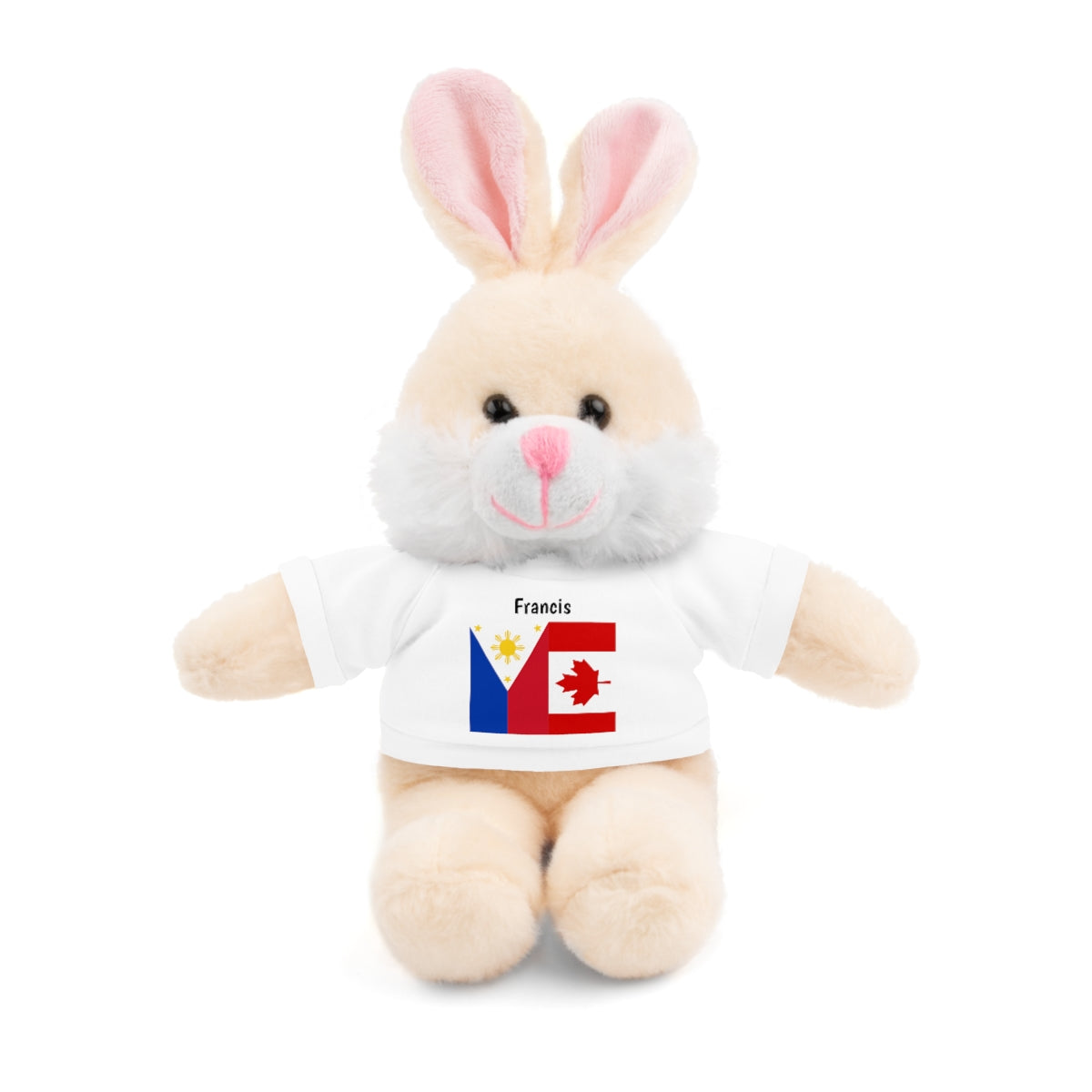 Personalized Filipino Stuffed Animal Toy with Tee | Philippines & Canada Flag | Gift for kids and adults | Holiday Gifting