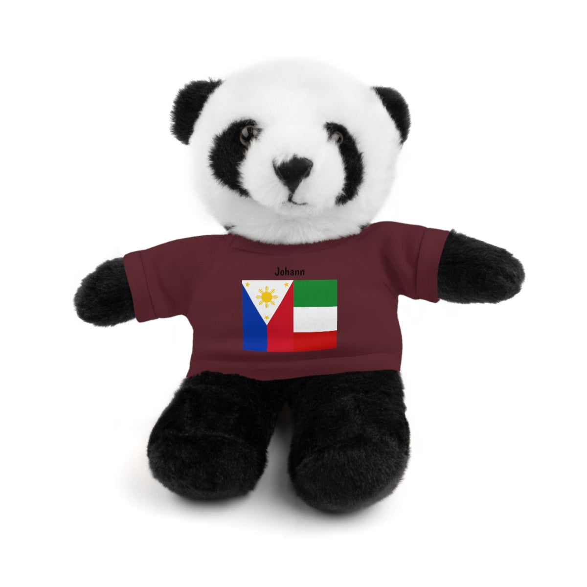 Personalized Filipino Stuffed Animal Toy with Tee | Philippines & Italy Flag | Gift for kids and adults | Holiday Gift idea