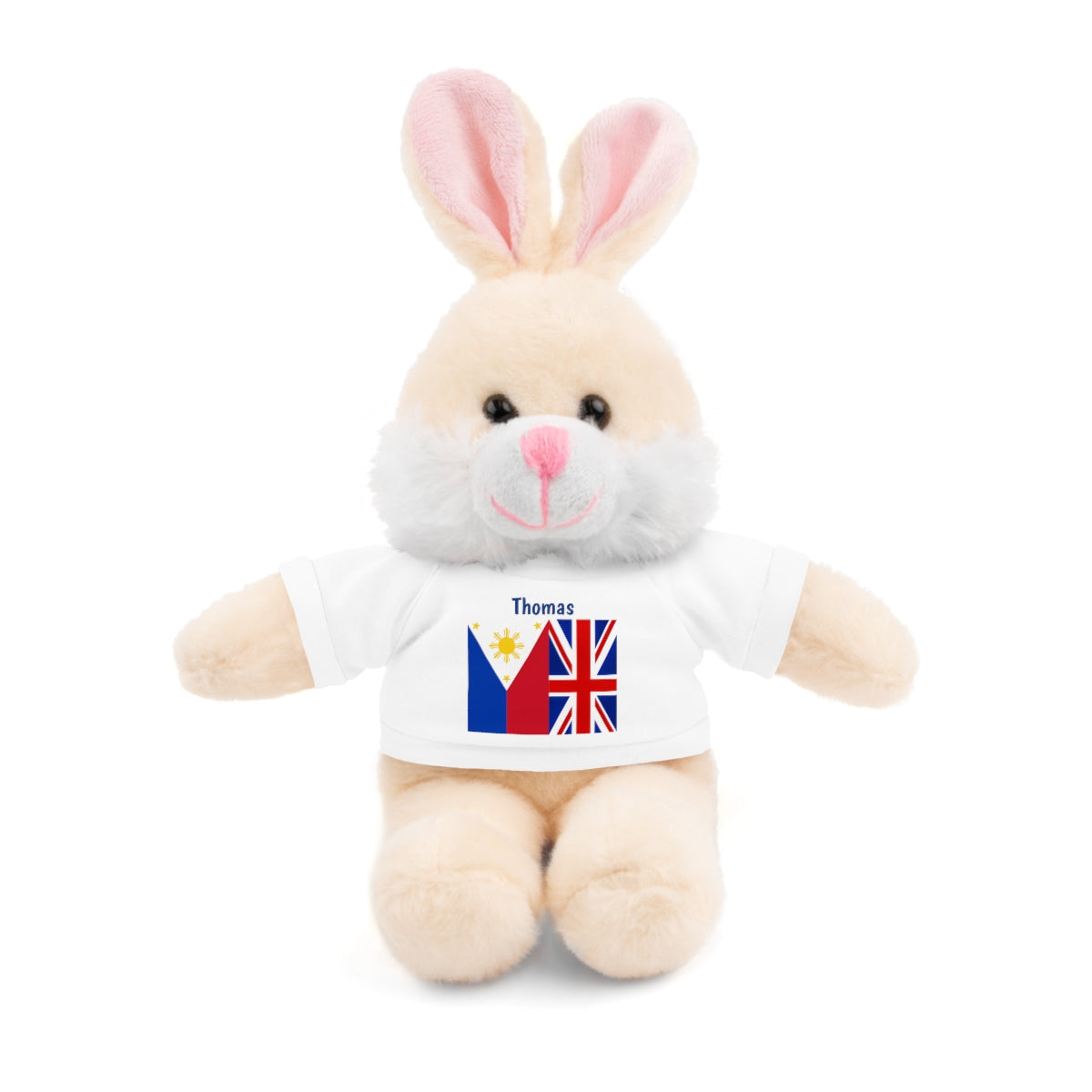 Personalized Filipino Stuffed Animal Toy with Tee | Philippines & UK Flag | Gift for kids and adults | Holiday Gifting idea