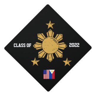 Filipino American Flag Inspired Tassel Topper | Philam graduation Hat Cap Topper