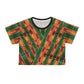 Philippines Filipino Mindanao Batik Inspired  Crop Tee | Philippine womens Crsiply Printed Crop Shirt