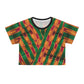 Philippines Filipino Mindanao Batik Inspired  Crop Tee | Philippine womens Crsiply Printed Crop Shirt