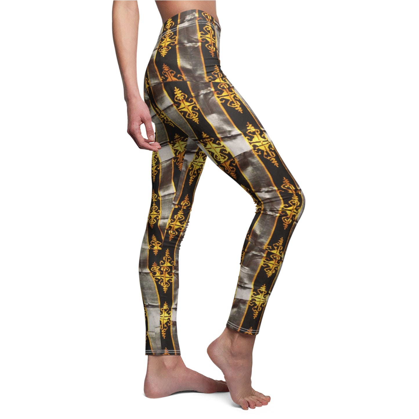 Philippines Filipino batik Mindanao Batik Inspired Women's Cut & Sew Casual Leggings | Batik leggings