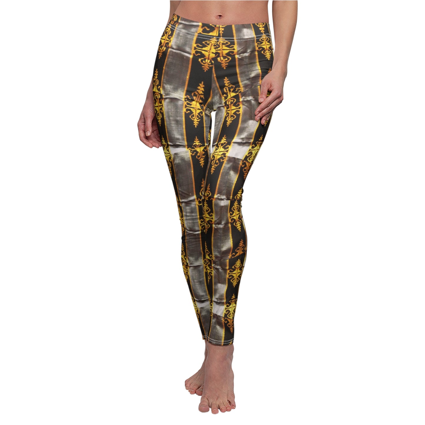 Philippines Filipino batik Mindanao Batik Inspired Women's Cut & Sew Casual Leggings | Batik leggings