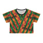 Philippines Filipino Mindanao Batik Inspired  Crop Tee | Philippine womens Crsiply Printed Crop Shirt