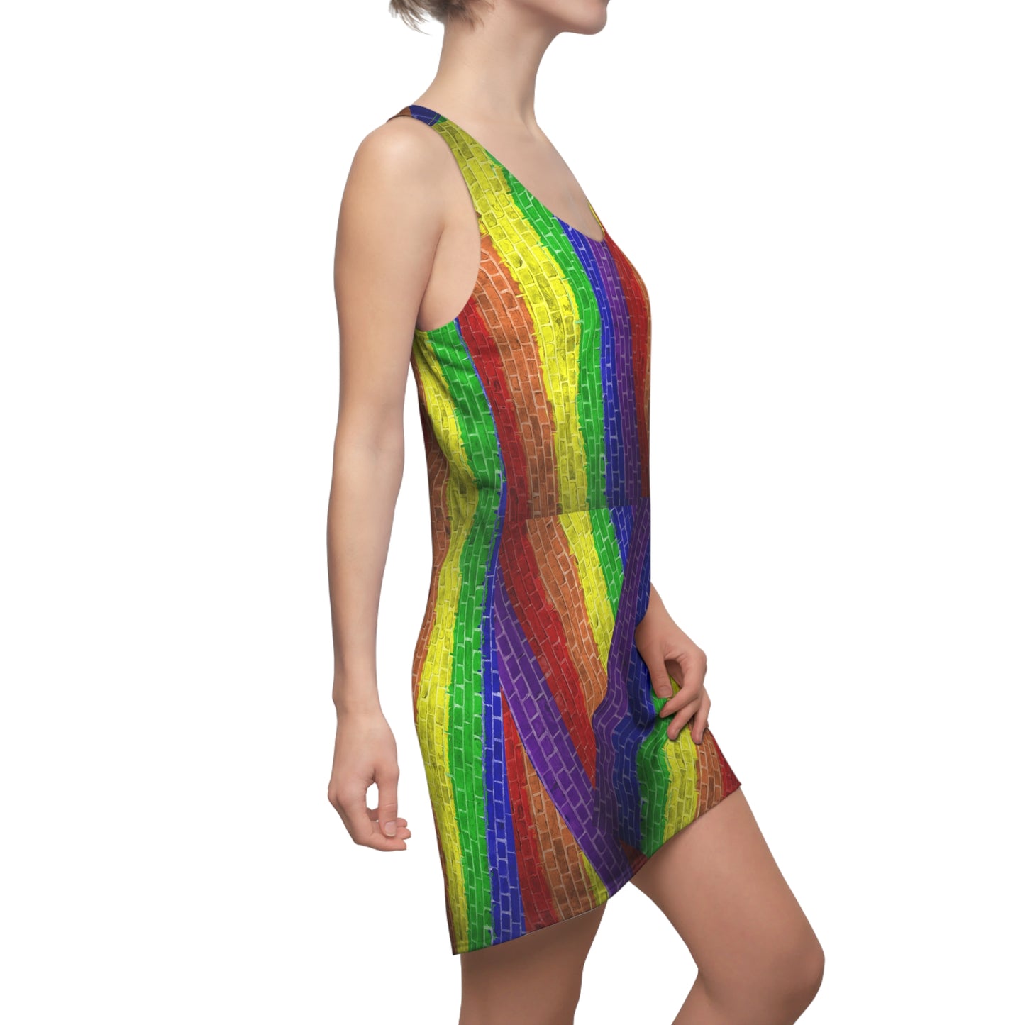 LGBT  Rainbow pride Inspired Racerback Dress |  Pride Rainbow  Crisply PRINTED    summer dress pride parade