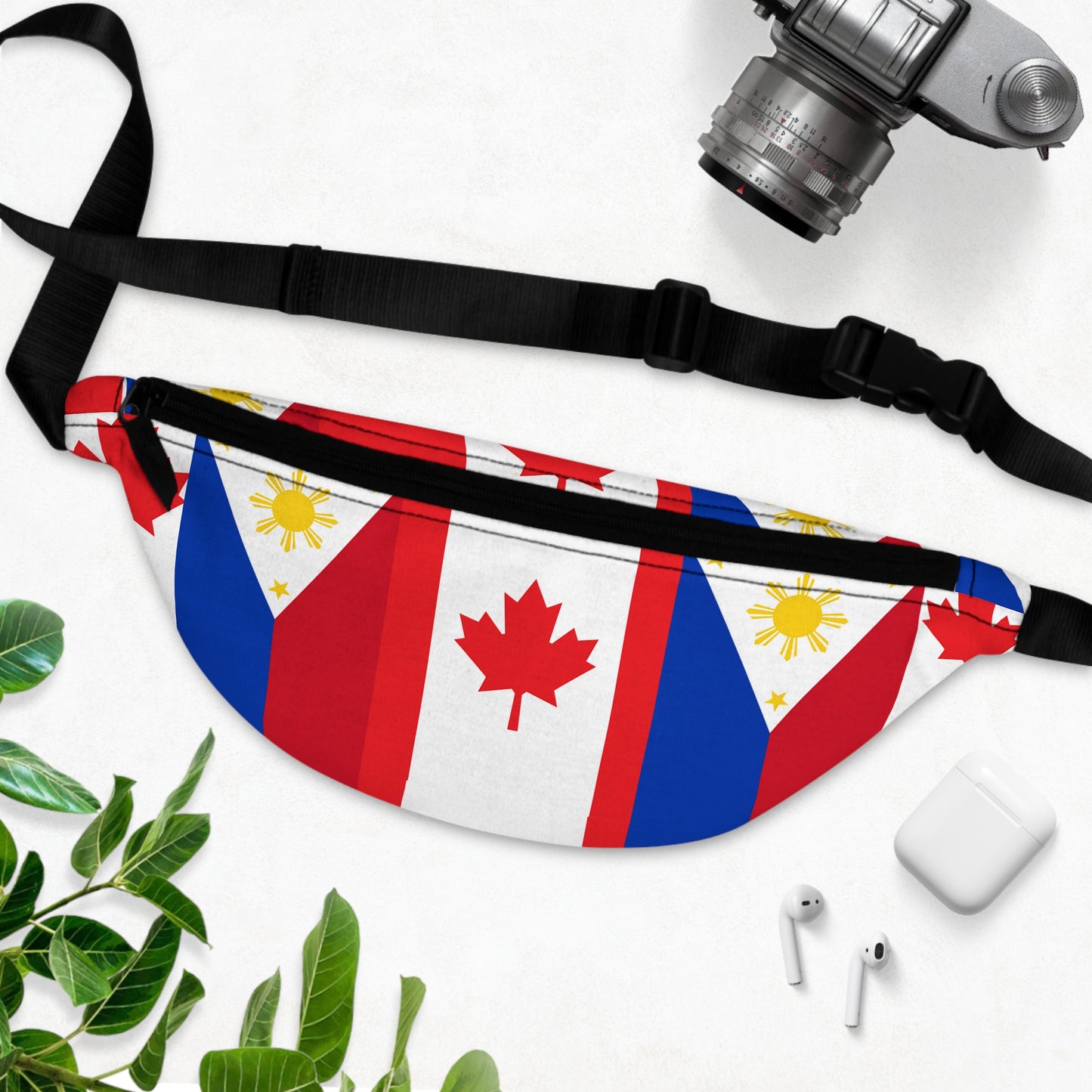 Philippines - Canada Mixed  Flag Fanny Pack | Philippines- Canada friendship day fanny pack