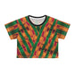 Philippines Filipino Mindanao Batik Inspired  Crop Tee | Philippine womens Crsiply Printed Crop Shirt