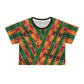 Philippines Filipino Mindanao Batik Inspired  Crop Tee | Philippine womens Crsiply Printed Crop Shirt