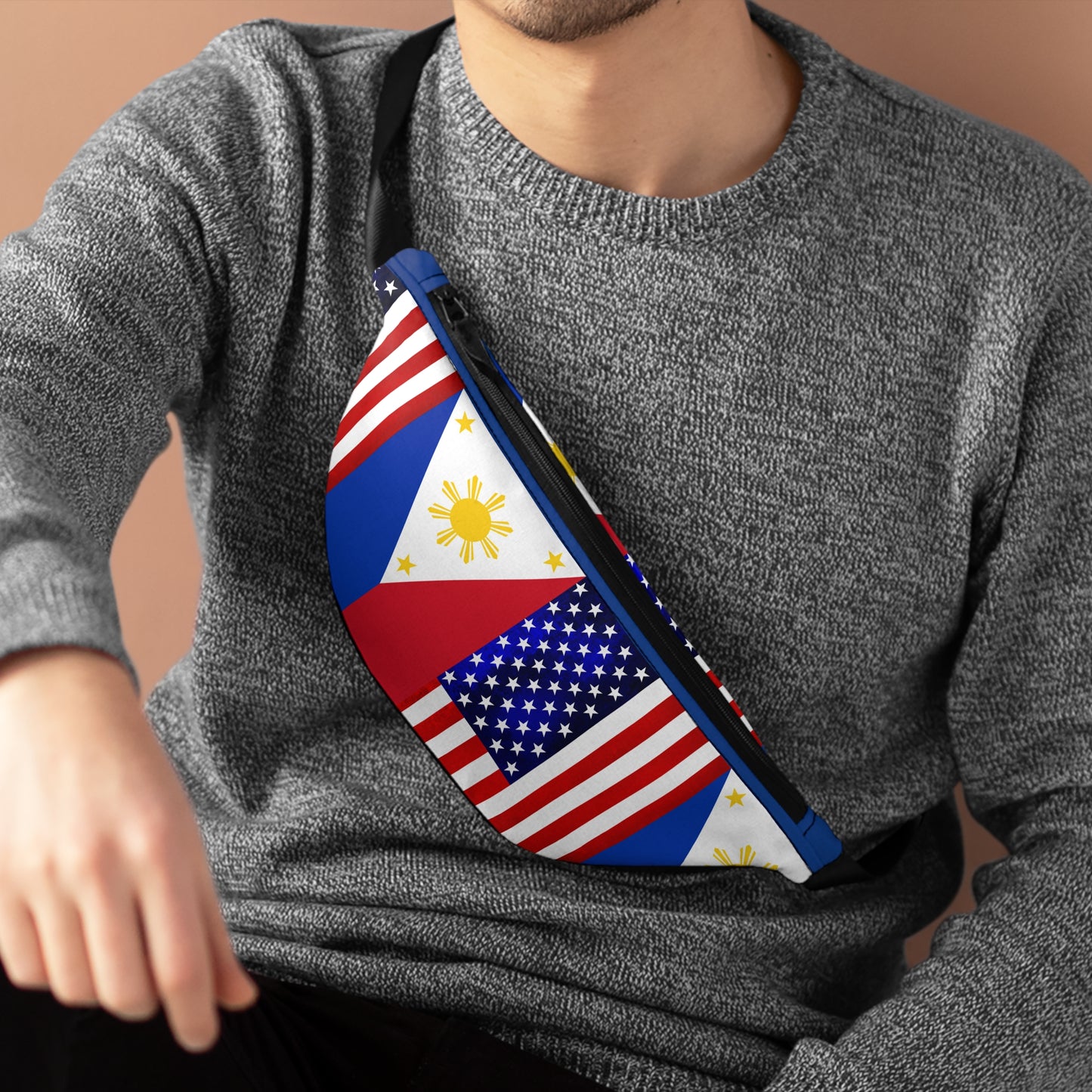 Copy of Philippines USA Mixed Flag Fanny Pack Philam friendship da Philspride