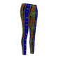 Philippines Filipino Mindanao batik Inspired  Women's Cut & Sew Casual Leggings | Abstract blue themed   batik Leggings