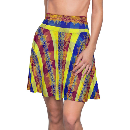 Philippines  Crisply PRINTED Batik Inspired Skater Skirt | Muliti cultural Philippine Filipino Attire | Independence Day | Plaid