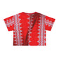 Philippines Filipino Midanao BAtik inspired  top tee for ladies. crisply Printed Red  Philippine Womens  Shirt