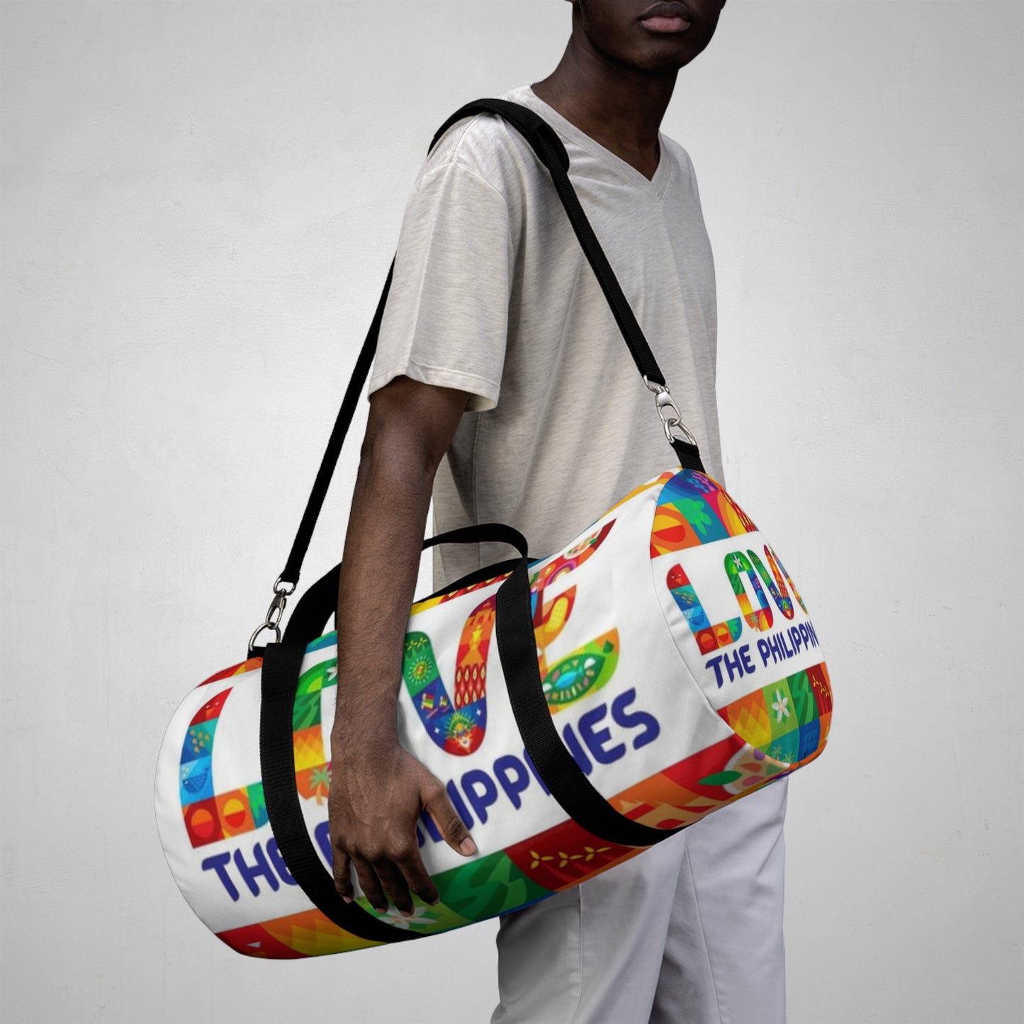 Philippines Filipino "Love the Philippines" Duffel bag | Philippine Travel Bag | Crisply Printed | College Duffel bag