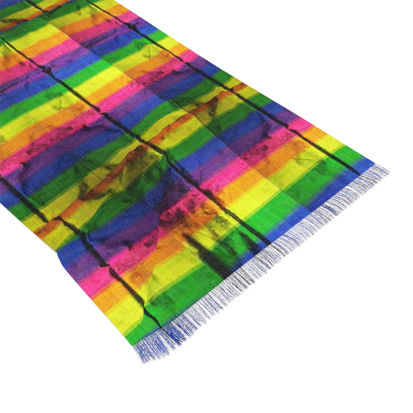 Philippines Filipino rainbow  Batik  inspired Light Scarf | Mindanao batik inspired  rugged rainbow theme. Crisply PRINTED One sided scarf