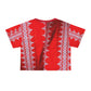 Philippines Filipino Midanao BAtik inspired  top tee for ladies. crisply Printed Red  Philippine Womens  Shirt