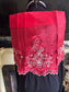 Philippines Filipino Organza Alampay| Traditional Philippine Shawl red  with embroidered design Filipino formal attire. Free size.