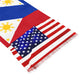 Philippines USA Mixed Flag  Light Scarf | Crisply PRINTED One sided Mixed Flag  scarf | Multi Cultural Filam Friendship Sacrf |