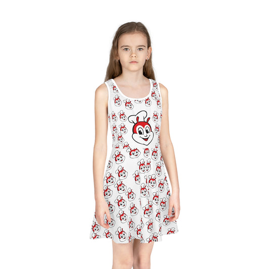 Philippines Filipino Jollibee Girls' Sleeveless Sundress| Kids Jollibee Dress | Unique Filipino gift idea for girls