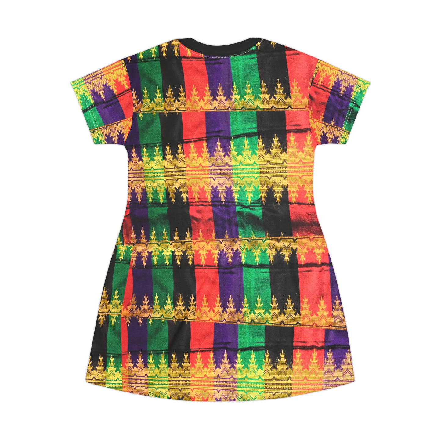 Philippines Filipino Batik inspired T-Shirt Dress | Mindanao batik Crisply PRINTED Multi Colored A