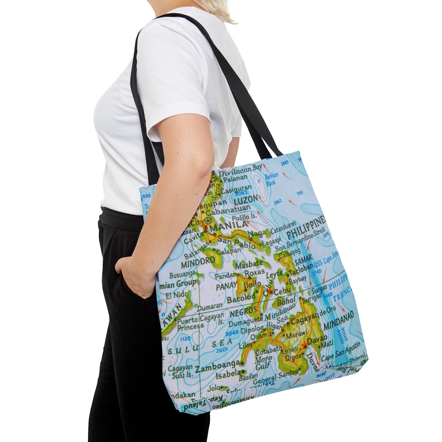 Philippine Map High Quality  Tote Bag | Unique Filipino Gift Idea | Shopping  Gym Work tote bag| Crisply Printed