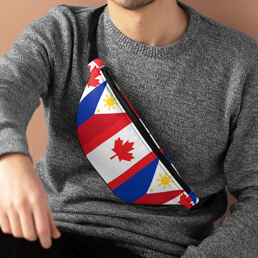 Philippines - Canada Mixed  Flag Fanny Pack | Philippines- Canada friendship day fanny pack