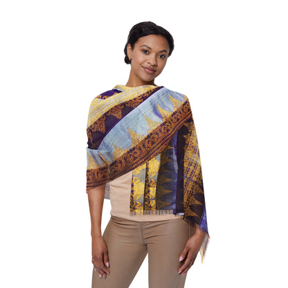 Philippines Filipino Batik inspired Light Scarf | Mindanao batik inspired | Abstract batik Pattern | Crisply PRINTED One sided scarf