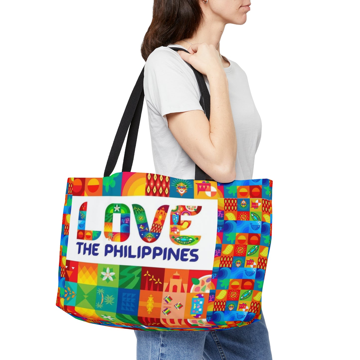 Philippines Filipino Love the Philippines Weekender Tote Bag | Crisply Printed Filipino Travel summer Bag