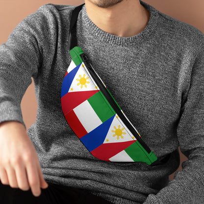 Philippines -Italy Mixed  Flag Fanny Pack | Philippines- Italy friendship day fanny pack