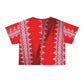 Philippines Filipino Midanao BAtik inspired  top tee for ladies. crisply Printed Red  Philippine Womens  Shirt