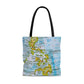 Philippine Map High Quality  Tote Bag | Unique Filipino Gift Idea | Shopping  Gym Work tote bag| Crisply Printed