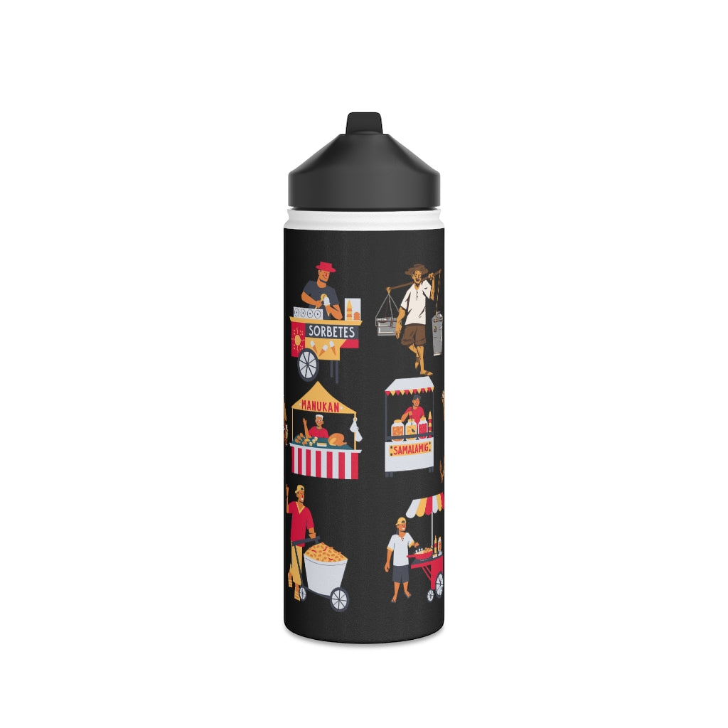 Philippines Street Food Theme Stainless Steel Water Bottle, Standard Lid