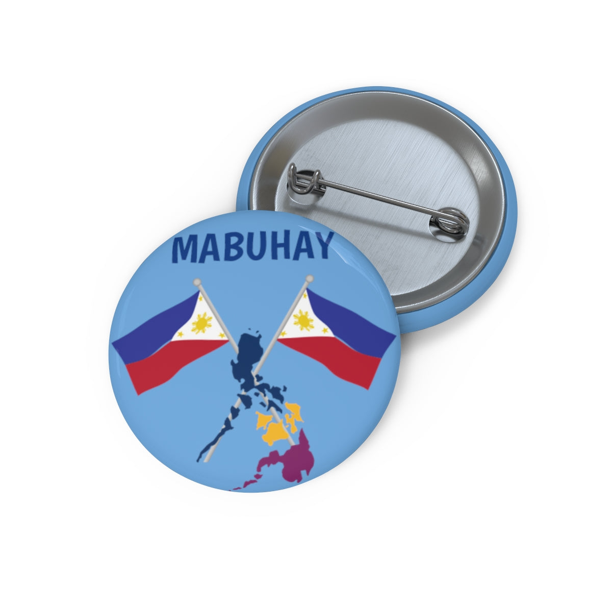 Philppines Filipino Mabuhay  Custom Pin Buttons