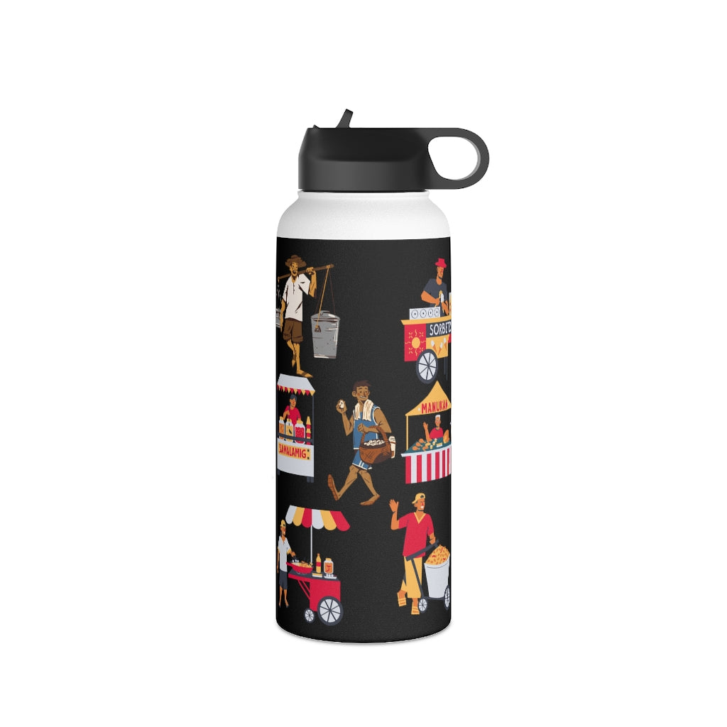 Philippines Street Food Theme Stainless Steel Water Bottle, Standard Lid
