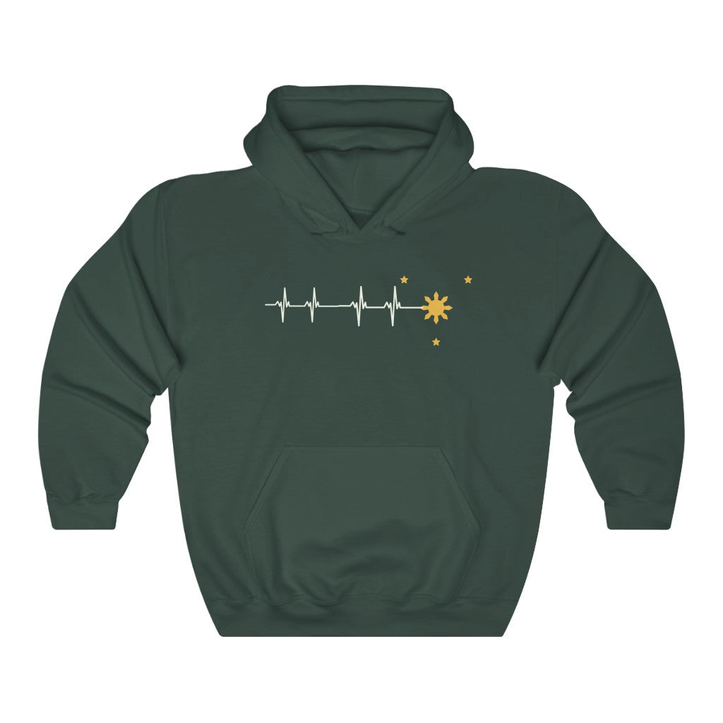 Philippine Heartbeat Hoodies | Philippine Sun and Star Pullover | Philippines Filipino Sweatshirt Hoodie