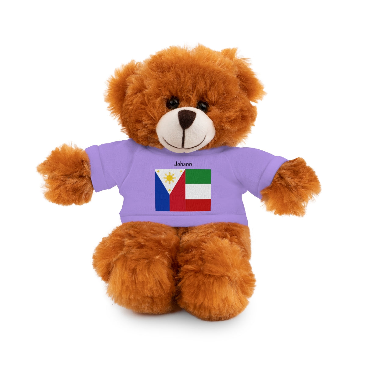 Personalized Filipino Stuffed Animal Toy  with Tee | Philippines & Italy Flag  | Gift for kids and adults | Holiday Gift idea