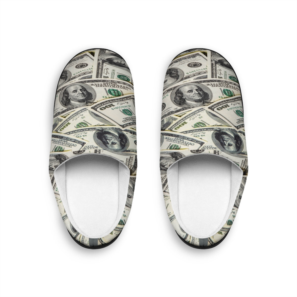 Funny Dollar Print Men |  Women's Indoor Slippers | Warm Comfy home slippers |  Funny Stocking stuffers | Holiday Birthday  Gift Idea