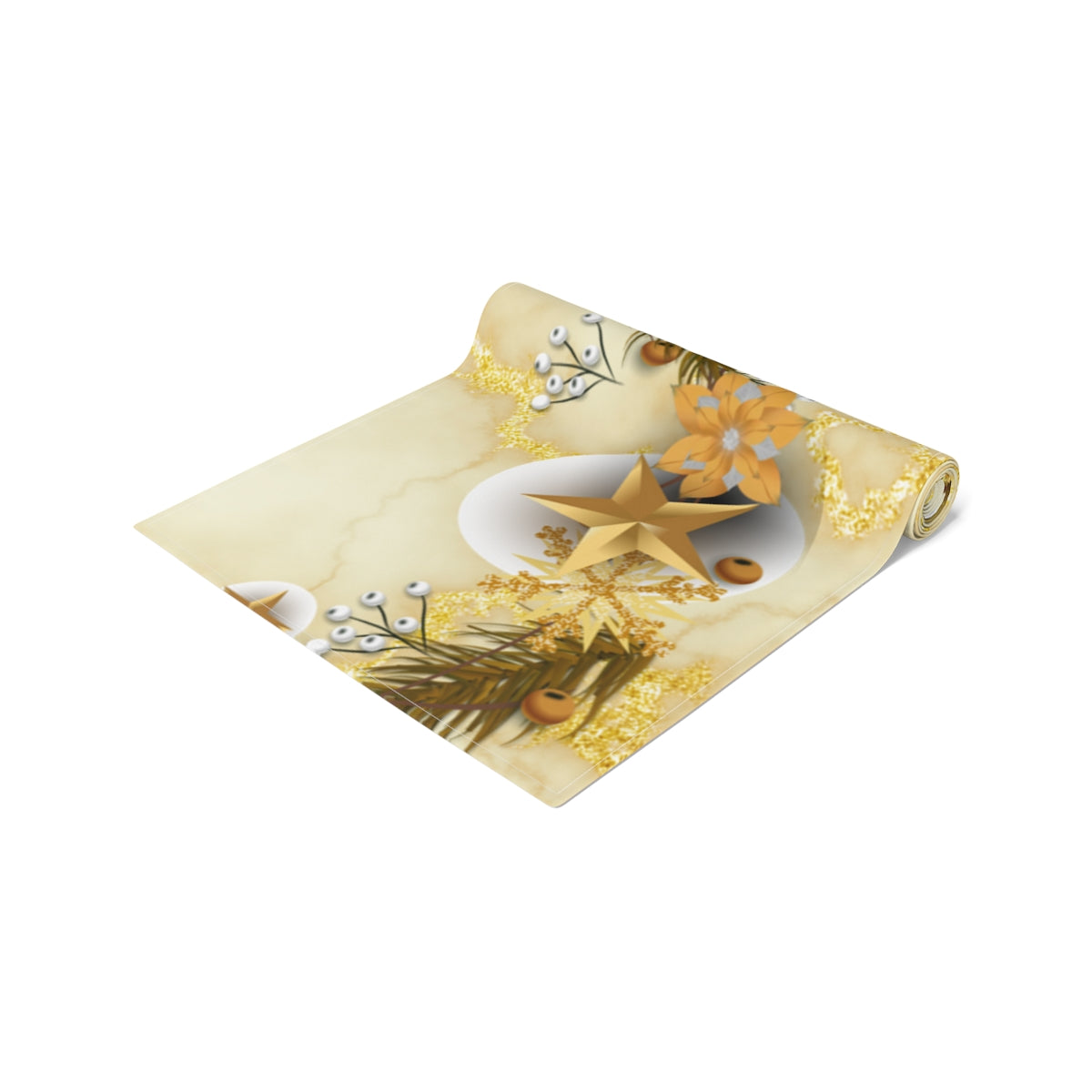 Filipino Christmas Maligayang Pasko  Gold & Ornamentt Theme Table Runner (Cotton, Poly) | Filipino Holiday Table Runner