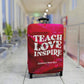 Personalized Teachers Luggage Cover | Teach Love Inspire Suitcase Protector | Crisply Printed , Washable.