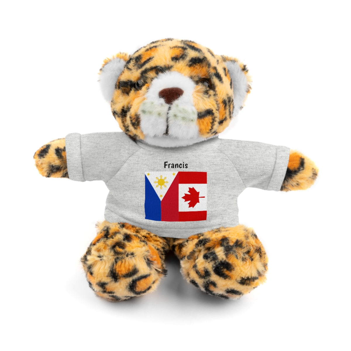 Personalized Filipino Stuffed Animal Toy  with Tee | Philippines & Canada Flag | Gift for kids and adults | Holiday Gifting