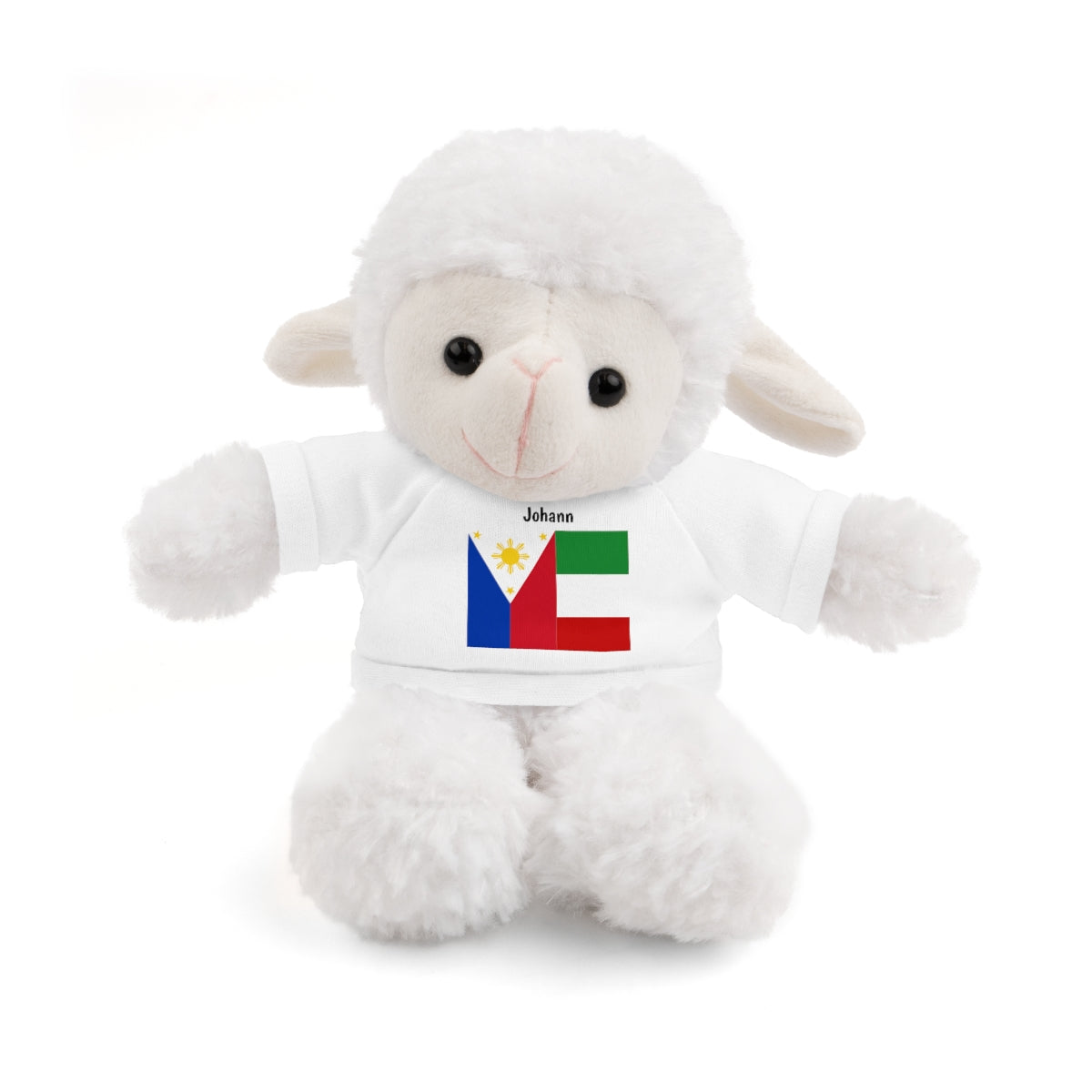 Personalized Filipino Stuffed Animal Toy  with Tee | Philippines & Italy Flag  | Gift for kids and adults | Holiday Gift idea