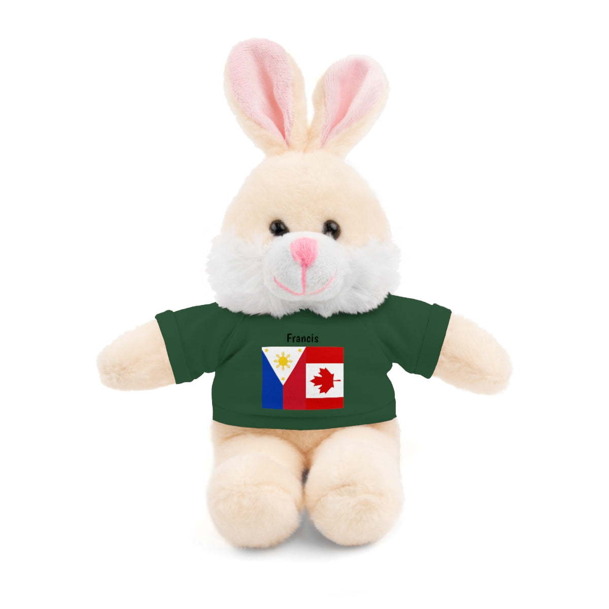 Personalized Filipino Stuffed Animal Toy  with Tee | Philippines & Canada Flag | Gift for kids and adults | Holiday Gifting