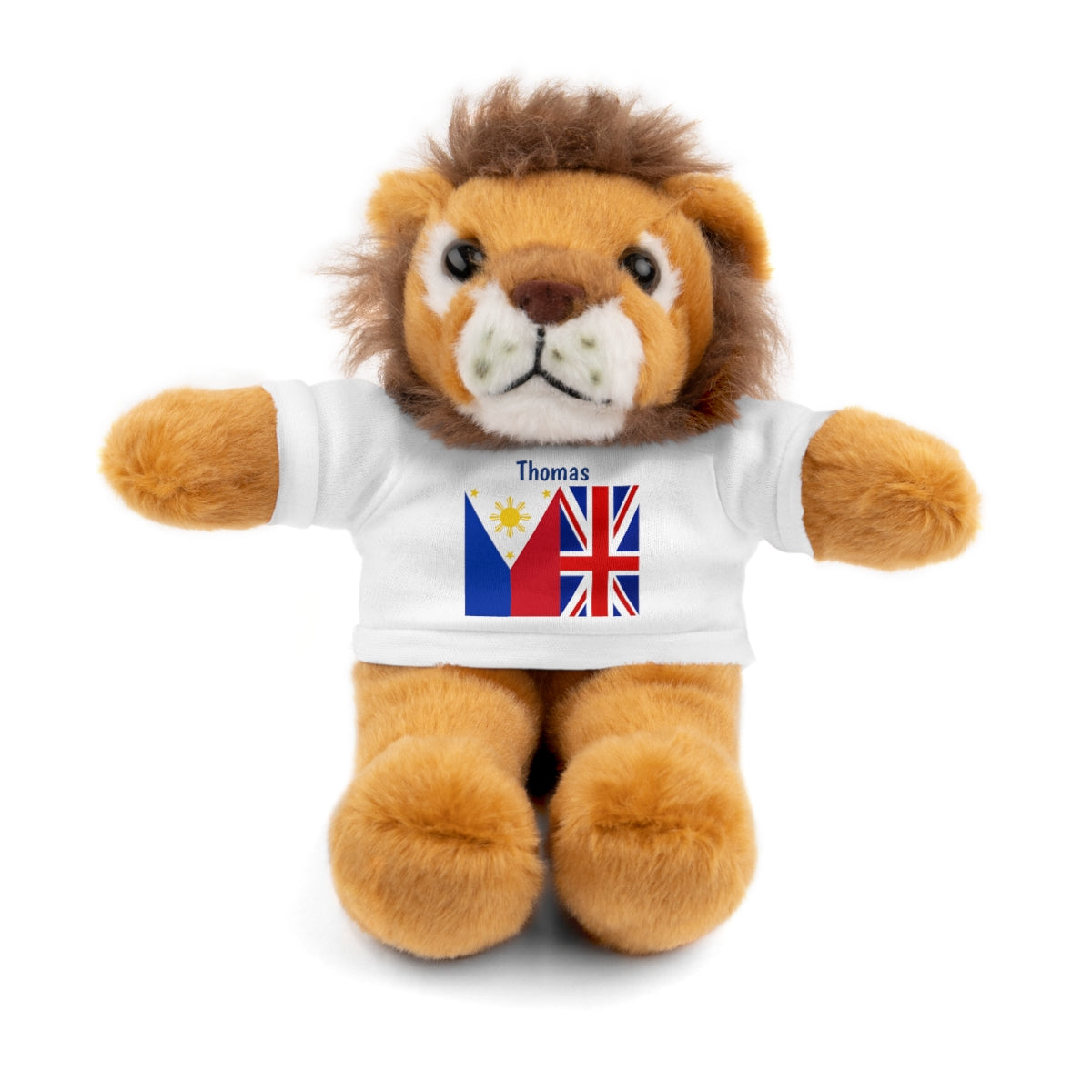 Personalized Filipino Stuffed Animal Toy  with Tee | Philippines & UK Flag | Gift for kids and adults | Holiday Gifting idea