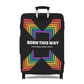 LGBT Prode Luggage Cover | Born this way Suitcase Protector | Crisply Printed , Washable.