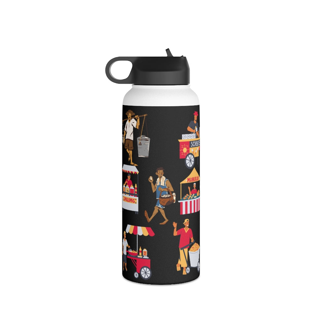 Philippines Street Food Theme Stainless Steel Water Bottle, Standard Lid